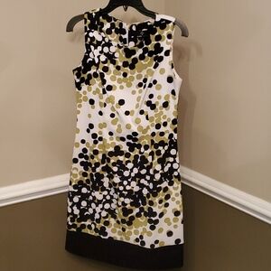 Ronni Nicole Dress sz8 green black & white polka dots Retro Feminine Elegant Fun